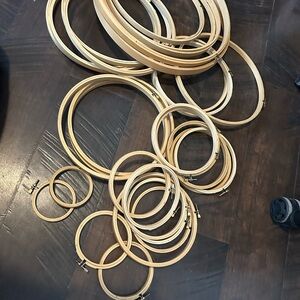 30 Wooden Embroidery Hoops Lot